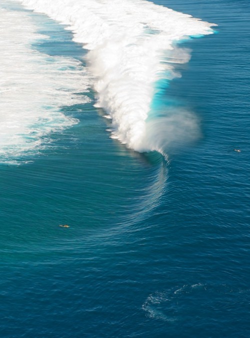 highenoughtoseethesea: Teahupo’o, bird’s eye view. Ph: Tim McKenna