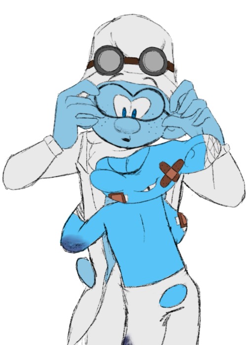 Hey Hey! Could You Maybe Draw Clumsy Hugging Brainy Please? Our Favourite Smurf In Glasses Deserves More
