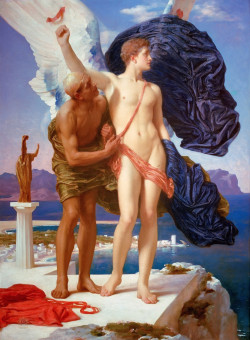 erosisaman:  thestanfordgallery:  Lord Frederic Leighton Daedalus and Icarus c.1869   #EROSisaMAN