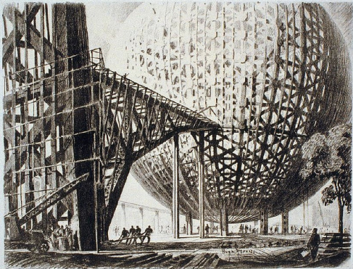 hideback:Hugh Ferriss (American, 1889-1962)World’s Fair of 1939