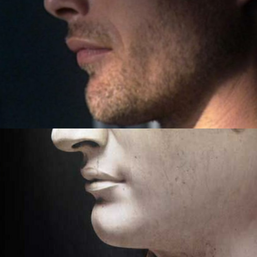 Mads Mikkelsen has similar lips to The David by Michelangelo Buonarroti