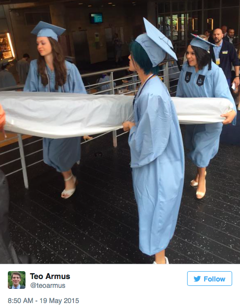 feministbatwoman:misandry-mermaid:micdotcom:Columbia rape survivor Emma Sulkowicz carried her mattre