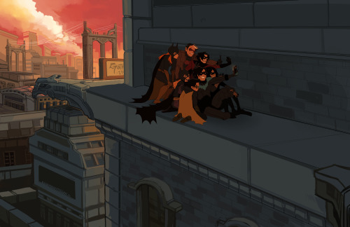 runmonsterun:Rooftop Baseball and the Gotham Selfie Olympics.2 different versions of a print, haven&