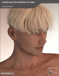 Add Some Stylish And Trendy New Hair Colors To Your Bowl Cut Hair For Genesis 3 Male(S).