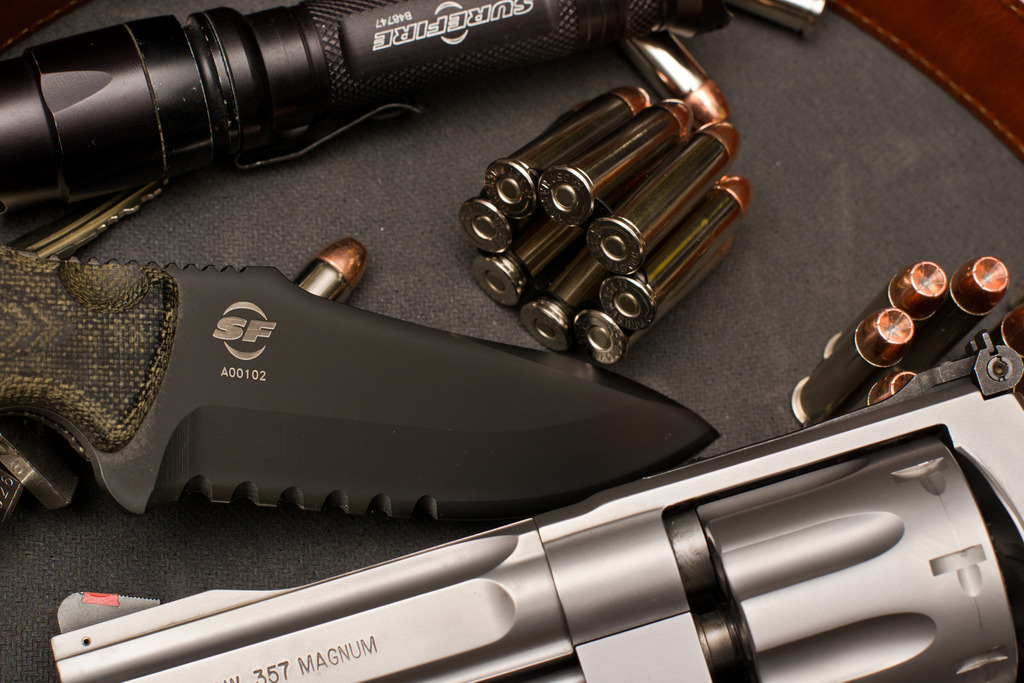 house-of-gnar:  Smith and Wesson M627 Pro Series .357 Magnum with Surefire E2D (light)