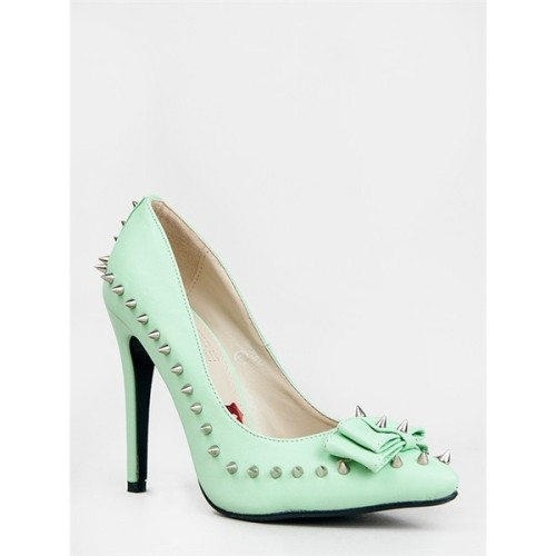 Red Kiss DARBY Pump - Mint ❤ liked on Polyvore (see more spike shoes)