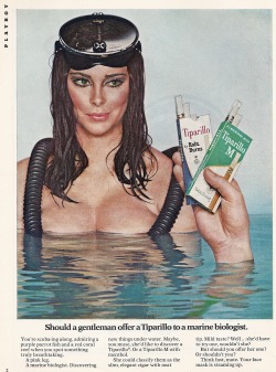 vintagebounty:  Tiparillo Cigars Vintage Original 1968 Playboy Advertisement “Marine Biologist” https://www.etsy.com/listing/119925750/tiparillo-cigars-vintage-original-1968? 
