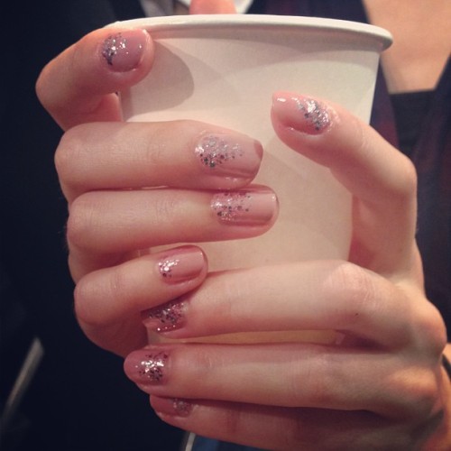 missladyfinger:  Fairytale nails at the Jenny Packham show #nyfw #nailart #essie (at Mercedes Benz F
