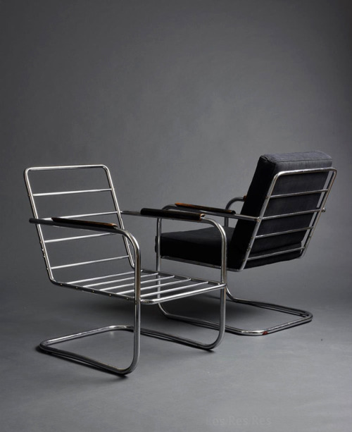 Hans Luckhardt, armchair KS42, 1933. Chromed tubular steel. Berlin, Germany. Via Ulrich Fiedler 