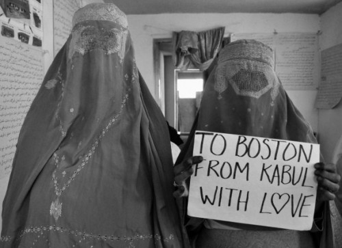 luminousabeer:apostropheincluded:kimyadawson:meghan-casey:From Boston to Kabul with love. See t