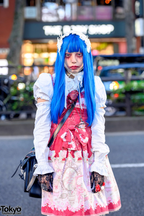 tokyo-fashion: Japanese student Kaosu on the street in Harajuku wearing lolita fashion by Baby The S