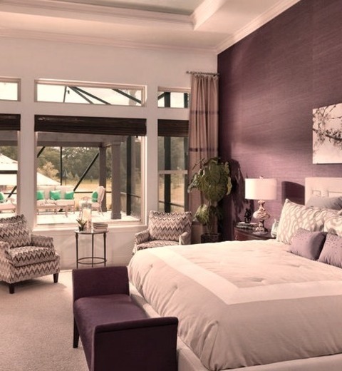 Tampa Master Bedroom Large Tropical Master Bedroom Idea With Purple Walls For The Carpeting.