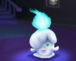 midnightonmyfloor:    Decided to paint a shiny Litwick because I’m hoping I can find one in my shiny badge quest in my Y version. It will be for my 7th badge.  