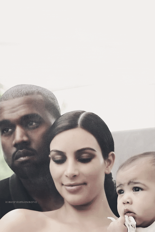allblackerrthingus:  lol at north and kanye’s faces.