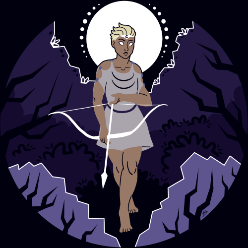 bfire92: Artemis, in honor of the festival of Artemis of Mounykhia. Design available on TeeRepublic&