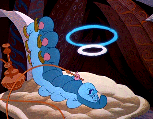 The caterpillar in Alice in Wonderland films inappropriate characters