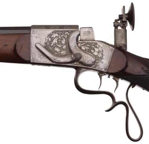 peashooter85: Panel scene engraved Aydt German schuetzen target rifle, late 19th century. from Rock 