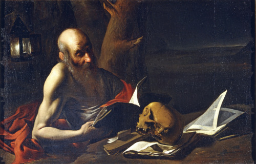 Saint Jerome in Meditation, by Pietro Paolini, Accademia Carrara, Bergamo.