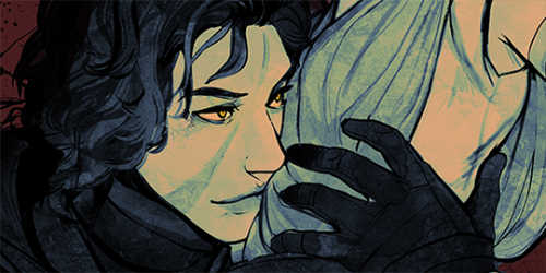 solarfugue:Long overdue present for @niimajunkdealer and @cheesytriangle! Ft. some dark reylo art be