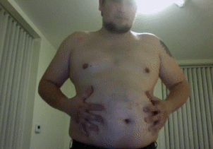 chubbersds:  inversedd:  Finally got around to making some gifs for chubbersds. He’s gotten so much bigger than he was when I saw him last. Such an awesome, soft belly :p If you’d like gifs of your own, let me know and I’ll see what I can do.  