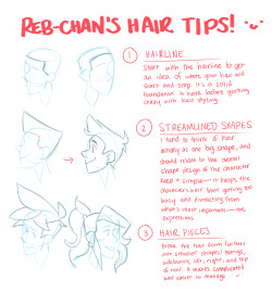 reb-chan:  Tumblr makes it look really low quality, but they’re fine if you click on them~ :) Tutorial time! Here’s a quick hair tip tutorial for eat-my-shxrts (I’m working on the eyes/facial features one, but since I finished this one I thought
