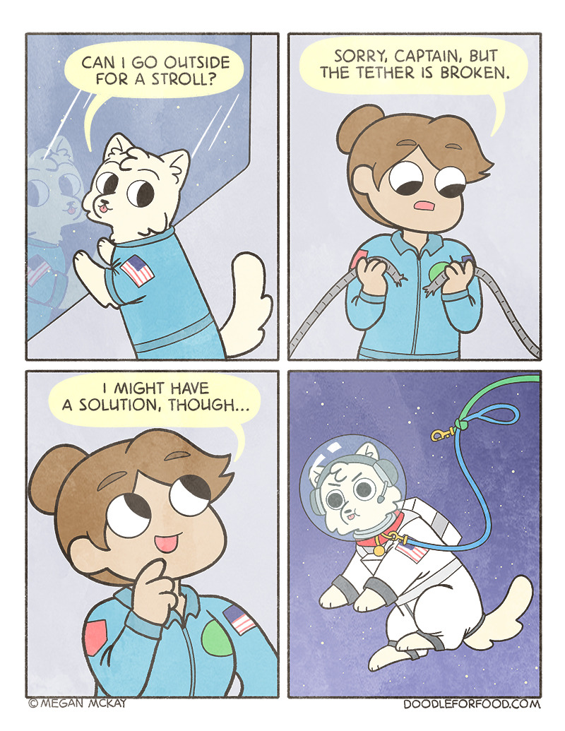 doodleforfood: Goin’ for a walk in space Astro Pup Shirt | Patreon | Webtoon