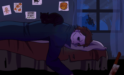 littlenightma:kaijurawr:I wanted to draw Michael and his cat, and then the drawing turned into a gif