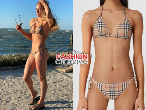 Vintage Check Triangle Bikini in Archive Beige from Burberry