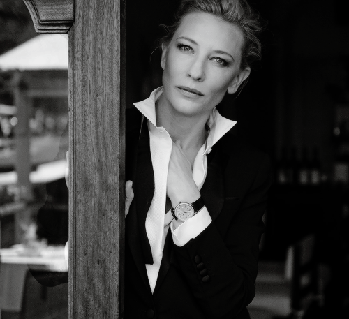 blondiepoison:  Cate Blanchett and Emily Blunt suited up for IWC Schaffhausenâ€™s