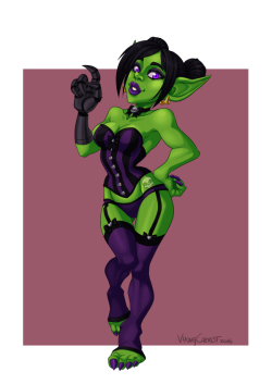 vikingcarrot:  Falaxi, cute goblin warlock for @a-giant-isopod! 