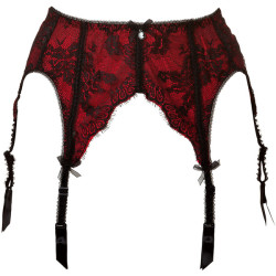 polyvore-fashion-n-sets:  VON FOLLIES BY DITA VON TEESE Savoir Faire Garter Belt in Black/Antique Rose ❤ liked on Polyvore (see more bow belts)   So cute