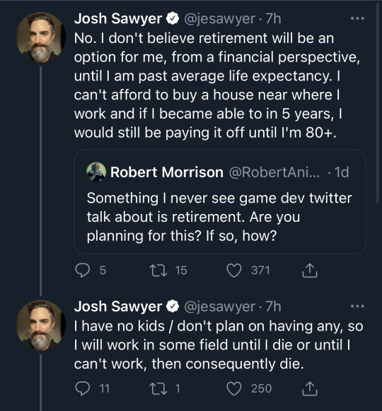 welcomefortune:…josh sawyer (lead designer of fallout new vegas, director of pillars of eternity) apparently doesn’t make enough to own a house or retire ever. how fucked are we as a country that an insanely successful game dev can’t own a