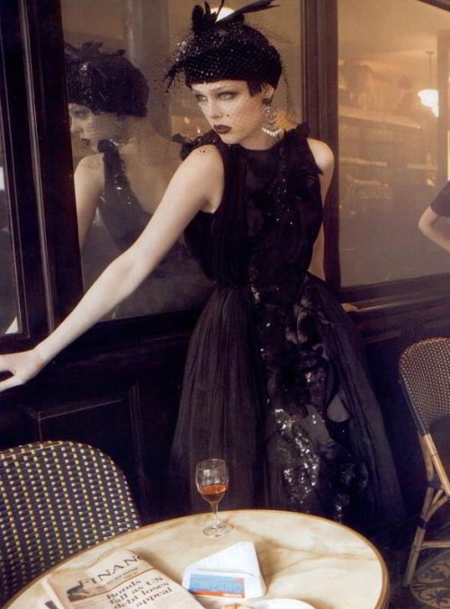 vampdreaminginhollywood:  Coco Rocha wears Rodarte’s Black Silk Tulle and Sequin Dress in the September 2007 issue of Vogue; styled by Grace Coddington (photo by Steven Meisel). 