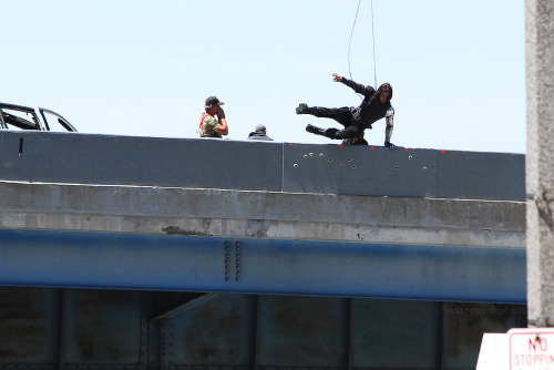 bittenbyscarlett:  Bucky chased after Natasha and made a leap for her (6.5 cleveland) check the video here→(x) 