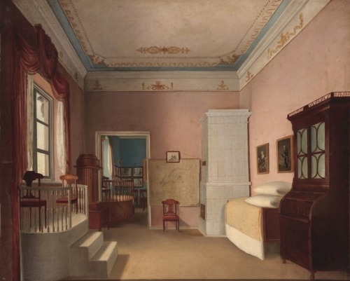 Unknown Artist. Room with a Stepped Floor before the Window. Second quarter of XIX century. State Tr