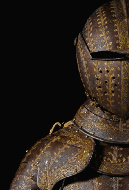 A set of etched cuirassier armor, produced in Milan Italy, circa 1610.from Sotheby’s