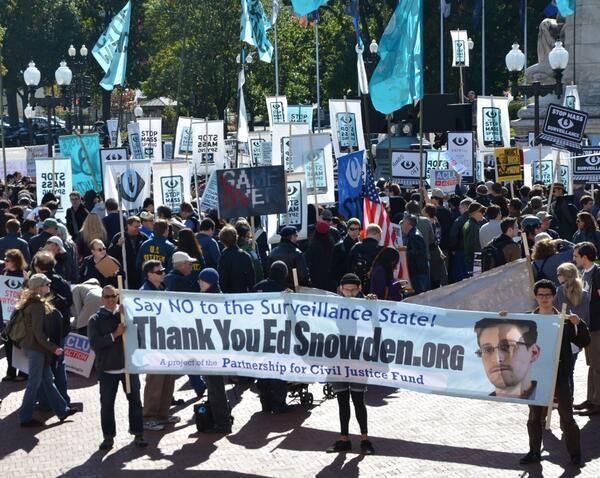 angelclark:  #StopWatchingUs Thousands Protest Against NSA Spying In DC (PHOTOS)