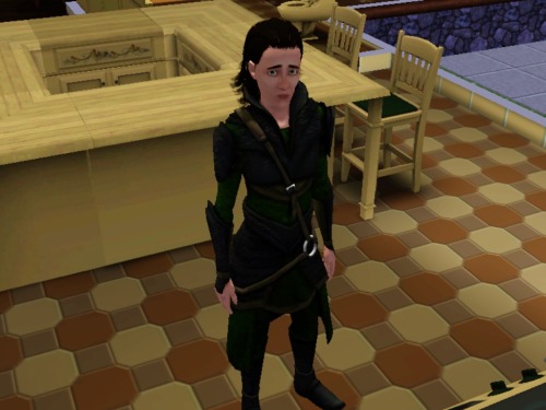 simsgonewrong:I made Loki on the Sims 3, and when I moved him into a house he just kind of walked in