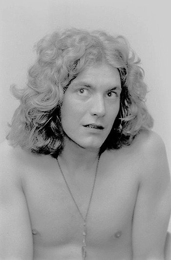 Robert Plant backstage at the Gladsaxe Teen Club in Copenhagen, Denmark. March 15, 1969. © 