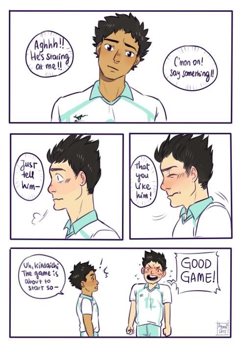 aymmichurros:  tbh everyone has a crush on Iwaizumi but Kindaichi’s one is a little more special   👀   