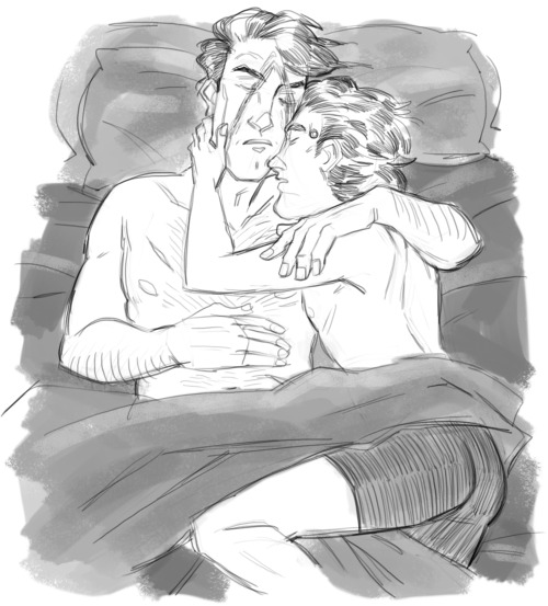 fluffy rhack as repayment to @brewhay for angst the other day :^) cutting ahead in line of the kiss 