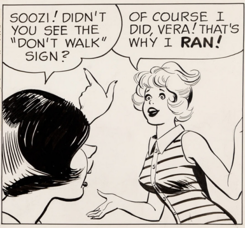 Original Bob Oksner art for the 6-30-67 Soozi daily strip (Publishers-Hall Syndicate, 1967). 