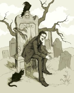 le-etruzka:  Edgar Allan Poe &amp; H.P Lovecraft by Abigail Larson 