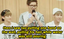 oshzt:chanyeol reveals the shit tao does in bathroom