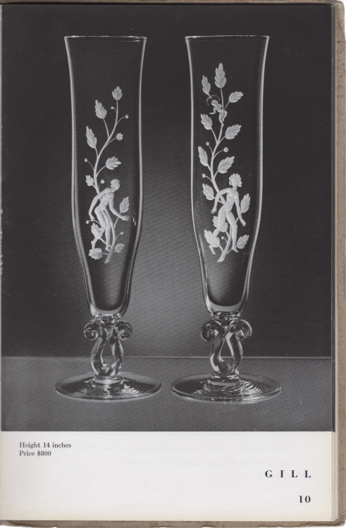 gill x steubenin 1940, steuben glass, nyc, issued a catalog accompanying their exhibition Designs in
