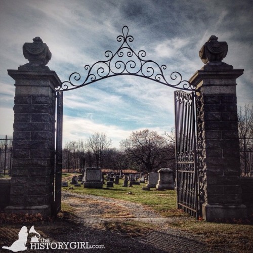 thehistorygirlnj:  #tombstonetuesday The gates of First Presbyterian Cemetery in Asbury, New Jersey. The cemetery originally existed as a family or local cemetery before it officially became the First Presbyterian Church Cemetery of Asbury circa 1868.