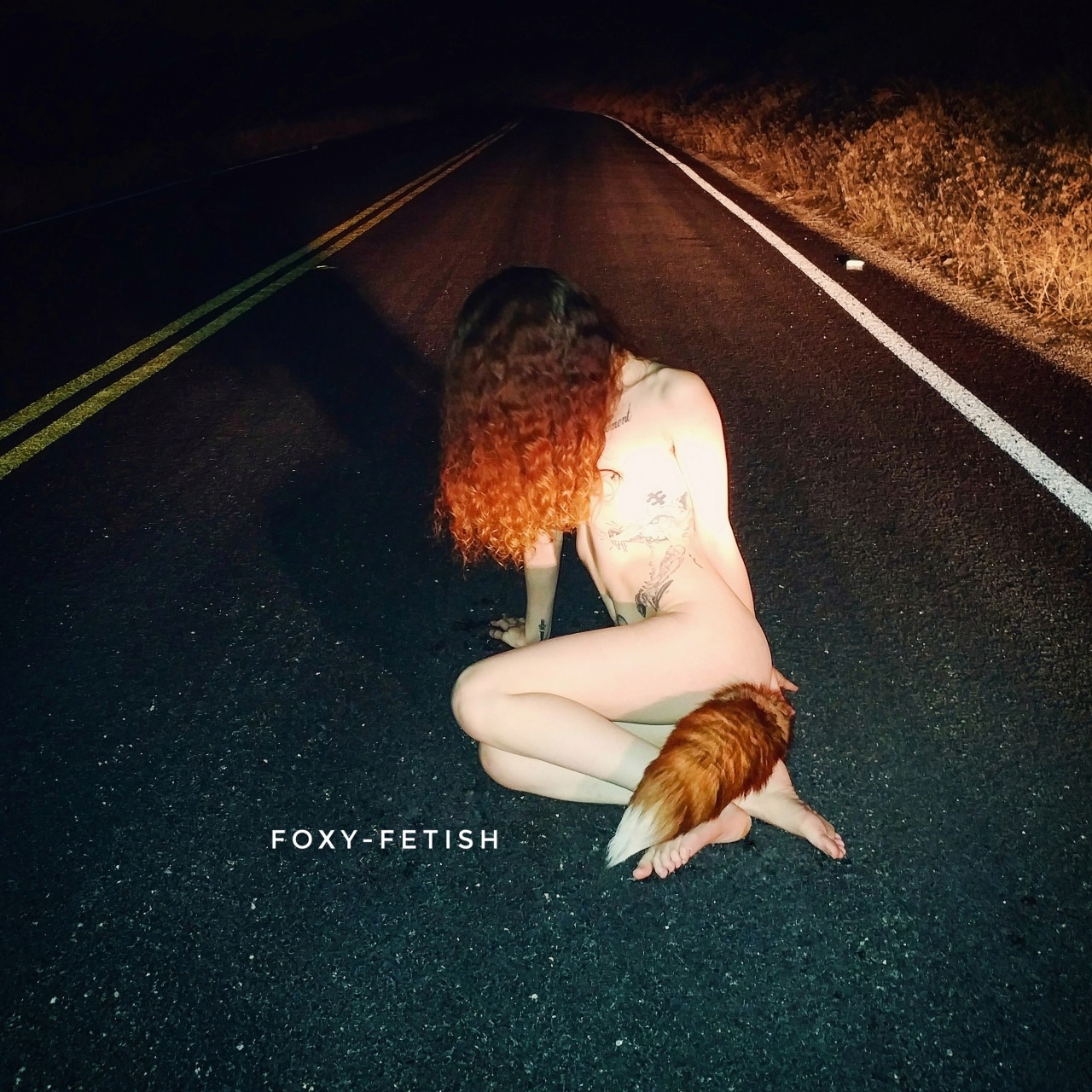 foxy-fetish:  Little fox doesn’t know better than to play in the road where people