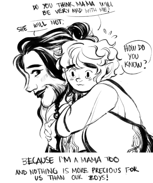 tosquinha:  Just wanted to make a “Dis meets Bilbo” and baby Bilbo happened. I just love all the fandom’s headcanons for Dis <3  