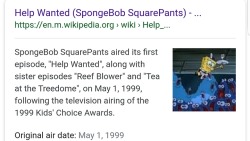 spongebobsquarepants:  throwbackblr:  HAPPY 19th BIRTHDAY SPONGE BOB   It’s an international holiday y'all 