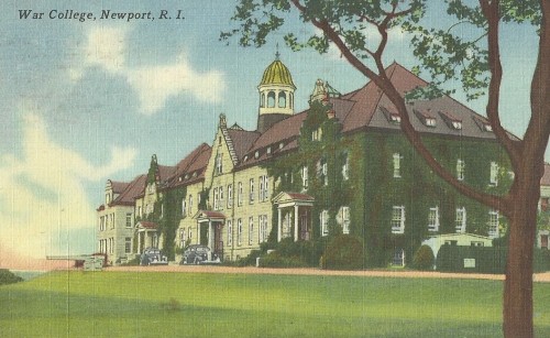 vintagepostcardarchive: War College, Newport, R.I. Postmark date: October 3, 1952